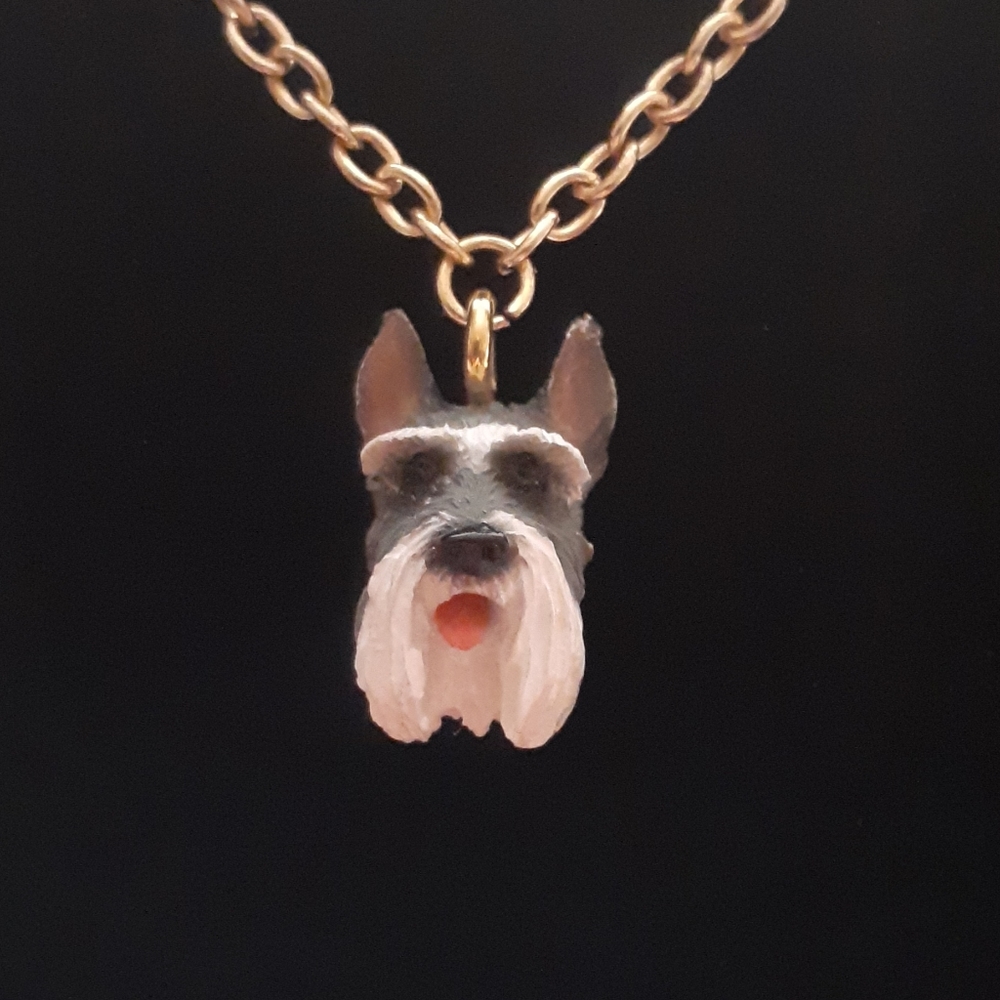 👉*3D* SCHNAUZER PUP NECKLACE ~LIFE-LIKE!!